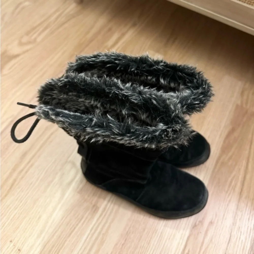 The North Face Janey II‎ Waterproof Black Leather Winter Snow Boots Size 7.5